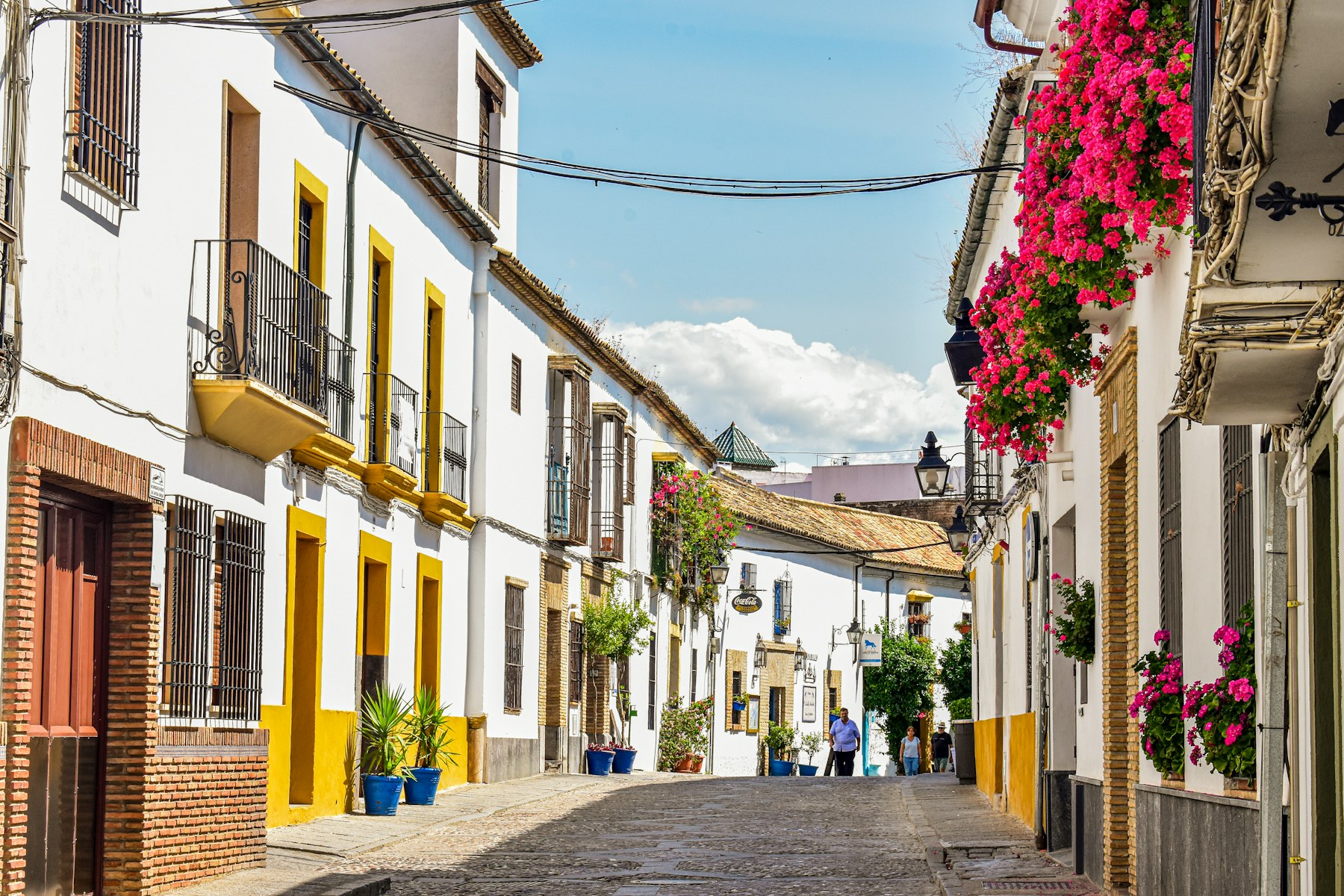 Historic Andalusian street with whitewashed buildings